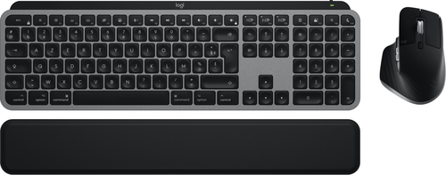 Logitech MX Keys S Combo for Mac Tastatur Maus enthalten Heimb&uuml;ro RF Wireless &plus; Bluetooth AZERTY Franz&ouml;sisch Aluminium&comma; Schwarz