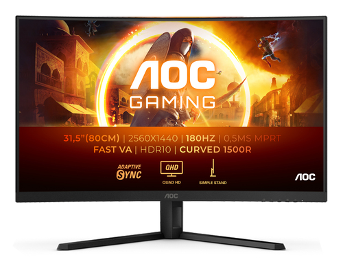 AOC G4 CQ32G4VE Computerbildschirm 81&comma;3 cm &lpar;32&rpar; 2560 x 1440 Pixel Quad HD LCD Schwarz&comma; Grau