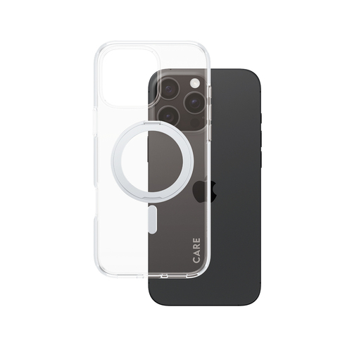 PanzerGlass CARE by PanzerGlass Case Transparent w&period; Silver Kickstand & MagSafe iPhone 16 Pro Max