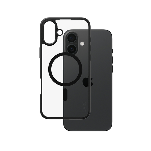 PanzerGlass CARE by PanzerGlass Urban Combat Case Transparent w&period; Black Frame & MagSafe iPhone 16 Plus