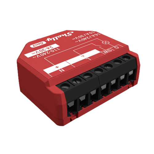 Shelly 1PM Gen3 Intelligenter Schalter Rot Shelly 1PM Gen3 Intelligenter Schalter Rot