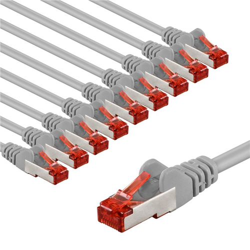 2m Patchkabel Cat6&comma; S&sol;FTP&comma; grau&comma; rot&comma; Kupfer&comma; Goobay