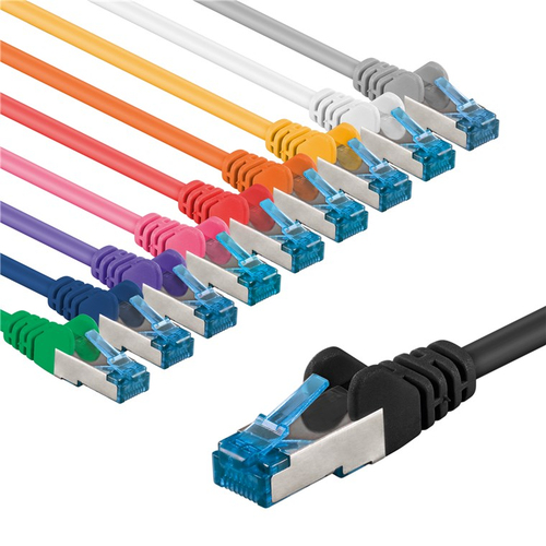 3m Patchkabel Cat6a, S/FTP, gemischte farben, Kupfer, Goobay 3m Patchkabel Cat6a, S/FTP, gemischte farben, Kupfer, Goobay