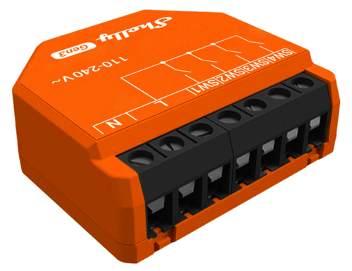 Shelly i4 Gen3 Leistungsrelais Orange