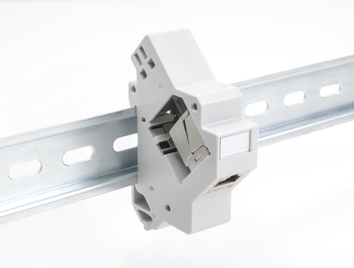 DeLOCK Keystone Halterung f&uuml;r Hutschiene mit Erdung grau