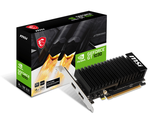 MSI GeForce GT 1030 4GHD4 LP OC&comma; 4GB GDDR4 Grafikkarte&comma; 1x HDMI&comma; 1x DP