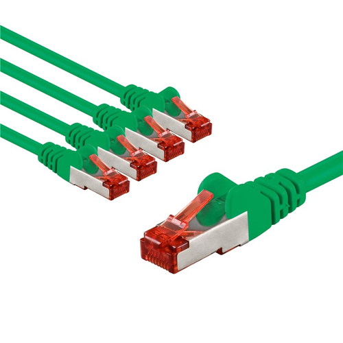1m Patchkabel Cat6&comma; S&sol;FTP&comma; gr&uuml;n&comma; rot&comma; Kupfer&comma; Goobay