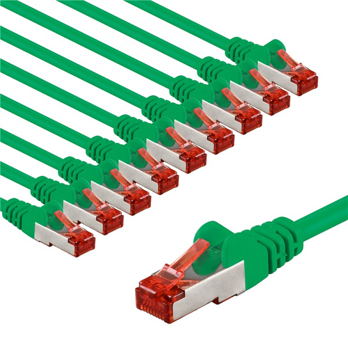 5m Patchkabel Cat6&comma; S&sol;FTP&comma; gr&uuml;n&comma; rot&comma; Kupfer&comma; Goobay