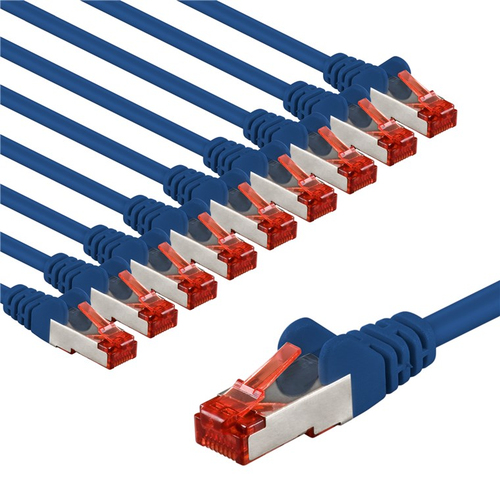 2m Patchkabel Cat6&comma; S&sol;FTP&comma; blau&comma; rot&comma; Kupfer&comma; Goobay