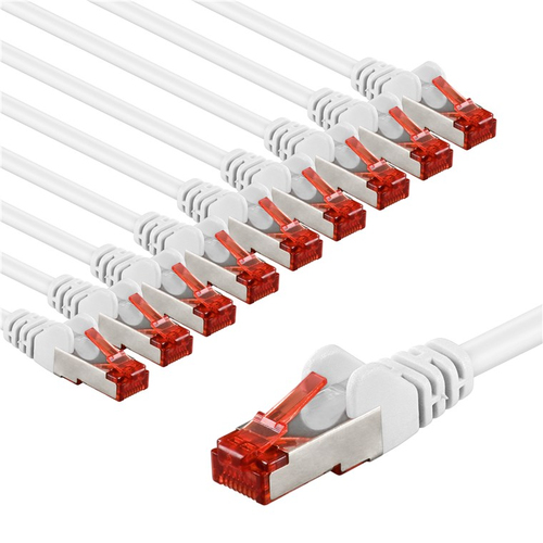 5m Patchkabel Cat6&comma; S&sol;FTP&comma; rot&comma; wei&szlig;&comma; Kupfer&comma; Goobay