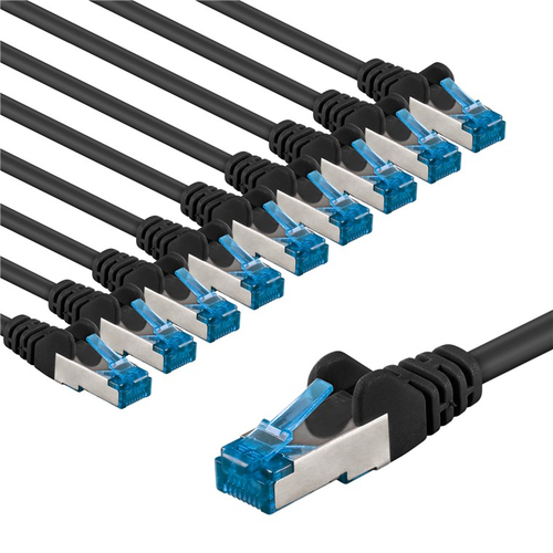 5m Patchkabel Cat6a&comma; S&sol;FTP&comma; schwarz&comma; blau&comma; Kupfer&comma; Goobay