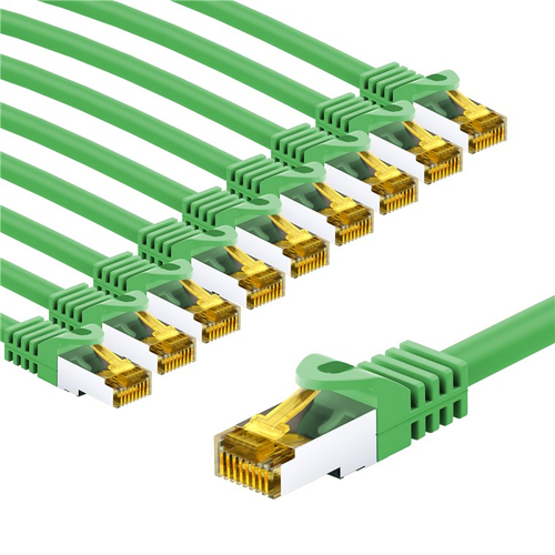 1m Patchkabel Cat7&comma; S&sol;FTP&comma; gr&uuml;n&comma; Kupfer&comma; Goobay