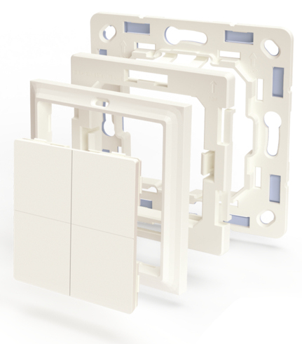 Shelly BLU Wall Switch 4 Lichtschalter Kunststoff Elfenbein