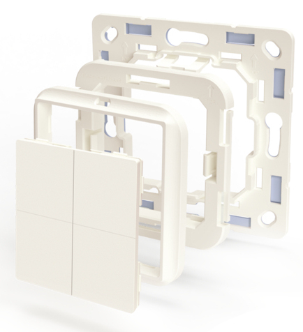 Shelly BLU Wall Switch 4 Lichtschalter Kunststoff Elfenbein