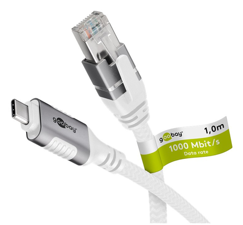 Ethernet-Kabel USB-C&trade; 3&period;1 auf RJ45&comma; 1 m verbindet Router&comma; Modem oder Netzwerk-Switch mit dem USB-C&trade;-Port von Laptop&comma; Tablet oder Smartphone