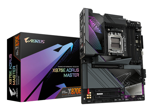 GIGABYTE X870E AORUS MASTER Mainboard - Unterstützt AMD Ryzen 9000 CPUs, 16+2+2 Phasen digitales VRM, bis zu 8600MHz DDR5 (OC), 3xPCIe 5.0 + 1xPCIe 4.0, Wi-Fi 7, 5GbE LAN, USB 4 GIGABYTE X870E AORUS MASTER Mainboard - Unterstützt AMD Ryzen 9000 CPUs, 16+2+2 Phasen digitales VRM, bis zu 8600MHz DDR5 (OC), 3xPCIe 5.0 + 1xPCIe 4.0, Wi-Fi 7, 5GbE LAN, USB 4