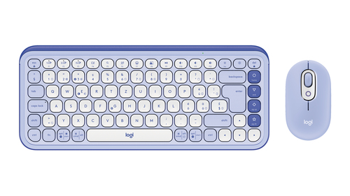 Logitech Pop Icon Combo lila&comma; wei&szlig; Tastatur&comma; Layout&colon; Schweiz&comma; Scherenschalter