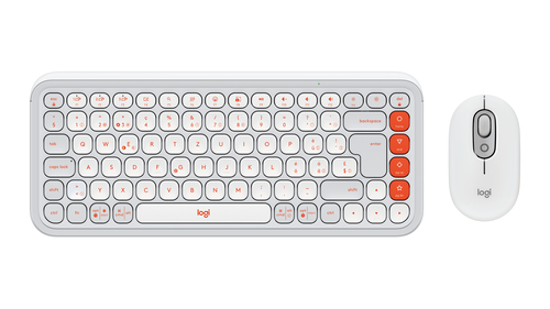 Logitech Pop Icon Combo wei&szlig; Tastatur&comma; Layout&colon; Schweiz&comma; Scherenschalter