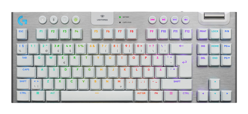 Logitech G G915 X LIGHTSPEED weiß Tastatur, Layout: Nordisch, Logitech GL Tactile, beleuchtet Logitech G G915 X LIGHTSPEED weiß Tastatur, Layout: Nordisch, Logitech GL Tactile, beleuchtet