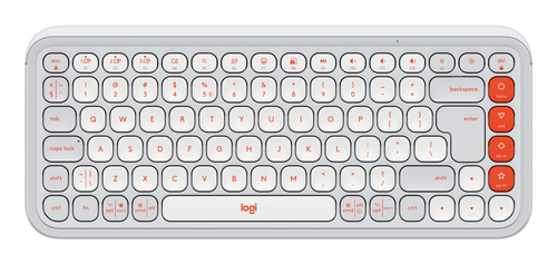 Logitech POP Icon Keys orange&comma; wei&szlig; Tastatur&comma; Layout&colon; US International&comma; Scherenschalter