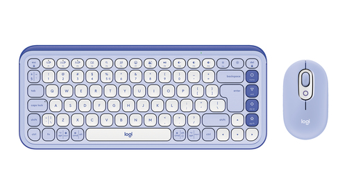 Logitech Pop Icon Combo lila&comma; wei&szlig; Tastatur&comma; Layout&colon; T&uuml;rkisch&comma; Scherenschalter