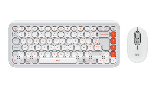 Logitech Pop Icon Combo wei&szlig; Tastatur&comma; Layout&colon; Franz&ouml;sisch&comma; Scherenschalter