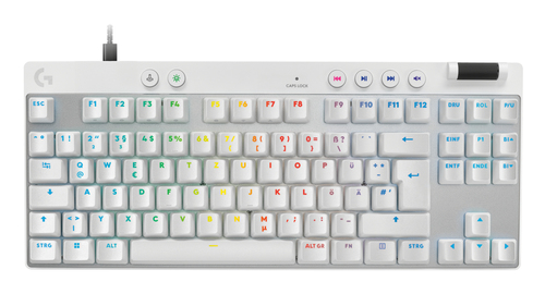 Logitech G 920-013240 wei&szlig; Tastatur&comma; Layout&colon; DE&comma; mechanisch&comma; beleuchtet