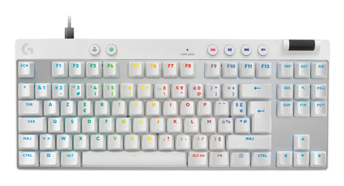 Logitech G PRO X TKL Rapid wei&szlig; Tastatur&comma; Layout&colon; Franz&ouml;sisch&comma; mechanisch&comma; beleuchtet