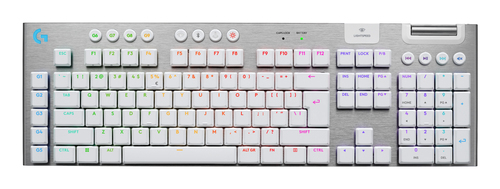 Logitech G G915 X Lightspeed wei&szlig; Tastatur&comma; Layout&colon; US International&comma; Logitech GL Tactile&comma; beleuchtet