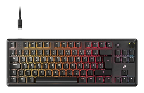 Corsair K70 CORE TKL schwarz Tastatur&comma; Layout&colon; DE&comma; CORSAIR MLX Red&comma; RGB