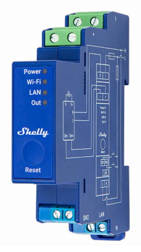 Shelly SHELLY&lowbar;PRO&lowbar;DIMMER&lowbar;0&sol;1-10V&lowbar;PM Dimmer Eingebaut Blau