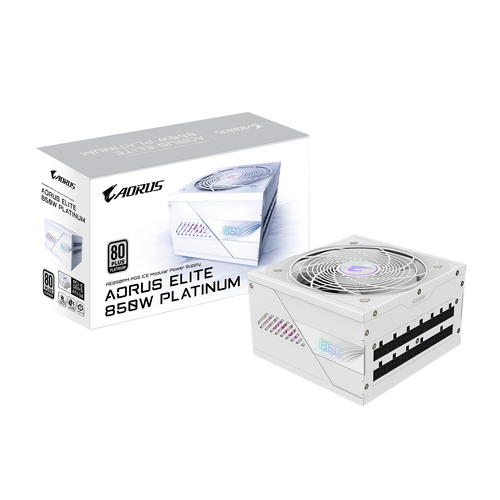 850W GIGABYTE AORUS ELITE P850W ICE ATX 3.1 Netzteil, 80 PLUS Platinum, weiß, vollständig modular 850W GIGABYTE AORUS ELITE P850W ICE ATX 3.1 Netzteil, 80 PLUS Platinum, weiß, vollständig modular