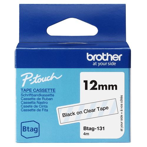 Brother BTAG-131&comma; Schriftbandkassette&comma; schwarz auf transparent