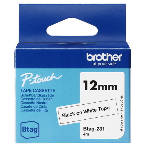 Brother BTAG-231&comma; Schriftbandkassette&comma; schwarz auf weiss