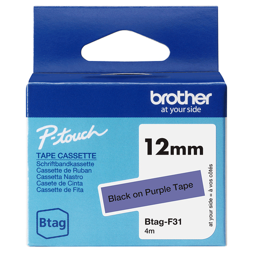 Brother BTAG-F31&comma; Schriftbandkassette&comma; schwarz auf violett