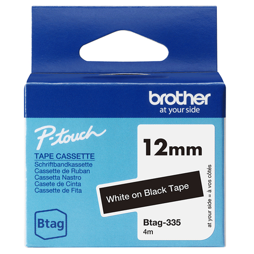 Brother BTAG-335, Schriftbandkassette, weiss auf schwarz Brother BTAG-335, Schriftbandkassette, weiss auf schwarz