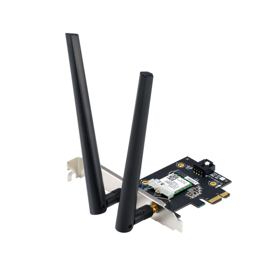 ASUS PCE-BE6500&comma; WLAN &sol; Bluetooth&comma; Wi-Fi 7 &lpar;802&period;11be&rpar;&comma; 2882 Mbit&sol;s&comma; schwarz&comma; edelstahl