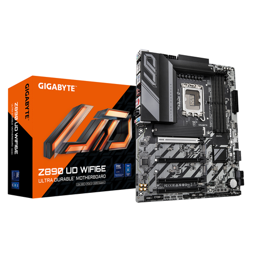 GIGABYTE Z890 UD WIFI6E Mainboard - Unterst&uuml;tzt Intel Core Ultra &lpar;Serie 2&rpar; CPUs&comma; 12&plus;1&plus;2 Phasen VRM&comma; bis zu 8800MHz DDR5 &lpar;OC&rpar;&comma; 1xPCIe 5&period;0 &plus; 2xPCIe 4&period;0&comma; Wi-Fi 6E&comma; 2&period;5GbE LAN&comma; USB 4