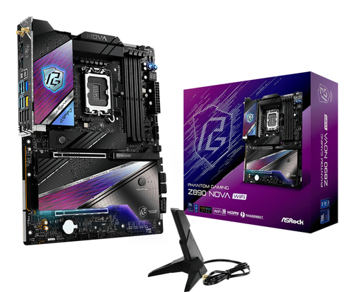 Asrock Phantom Gaming Z890 Nova WiFi&comma; ATX LGA 1851 &lpar;V1&rpar; Mainboard&comma; 4x DDR5&comma; max&period; 256 GB&comma; 1x HDMI 2&period;1&comma; 1x USB-C&comma; WiFi