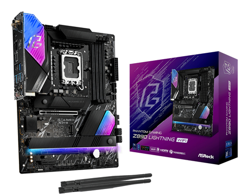 Asrock Z890 Lightning WiFi&comma; ATX LGA 1851 &lpar;V1&rpar; Mainboard&comma; 4x DDR5&comma; max&period; 256 GB&comma; 1x HDMI 2&period;1&comma; 1x USB-C&comma; WiFi