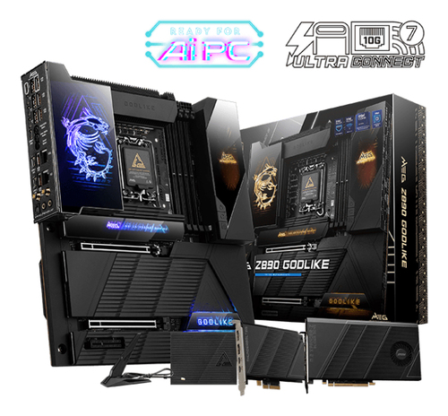 MSI MEG Z890 GODLIKE&comma; ATX LGA 1851 &lpar;V1&rpar; Mainboard&comma; 4x DDR5&comma; max&period; 256 GB&comma; 2x DisplayPort 2&period;1&comma; 2x USB-C&comma; WiFi