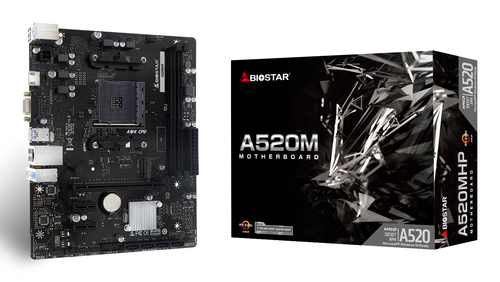 Biostar A520MHP&comma; micro ATX AM4 Mainboard&comma; 2x DDR4&comma; max&period; 64 GB&comma; 1x HDMI