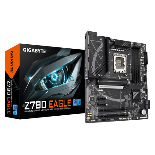 GIGABYTE Z790 EAGLE Motherboard - Unterstützt 14. Generation Intel Core CPUs, 12+1+1 Phasen VRM, bis zu 7600MHz DDR5 (OC), 3xPCIe 4.0 M.2, 2,5GbE LAN, USB 3.2 Gen 2 GIGABYTE Z790 EAGLE Motherboard - Unterstützt 14. Generation Intel Core CPUs, 12+1+1 Phasen VRM, bis zu 7600MHz DDR5 (OC), 3xPCIe 4.0 M.2, 2,5GbE LAN, USB 3.2 Gen 2