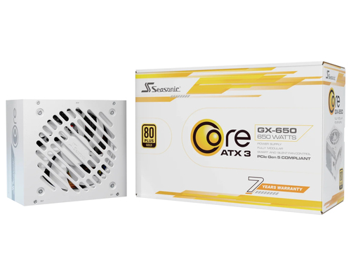 650W Seasonic CORE GX-650 ATX 3&period;1 Netzteil&comma; 80 PLUS Gold&comma; wei&szlig;&comma; vollst&auml;ndig modular
