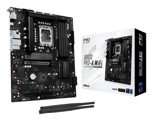 Asrock B860 Pro-A WiFi&comma; ATX LGA 1851 &lpar;V1&rpar; Mainboard&comma; 4x DDR5&comma; max&period; 256 GB&comma; 1x HDMI&comma; 1x DisplayPort 1&period;4&comma; WiFi