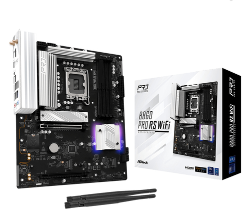Asrock B860 Pro RS WiFi, ATX LGA 1851 (V1) Mainboard, 4x DDR5, max. 256 GB, 1x HDMI, 1x DisplayPort 1.4, WiFi Asrock B860 Pro RS WiFi, ATX LGA 1851 (V1) Mainboard, 4x DDR5, max. 256 GB, 1x HDMI, 1x DisplayPort 1.4, WiFi