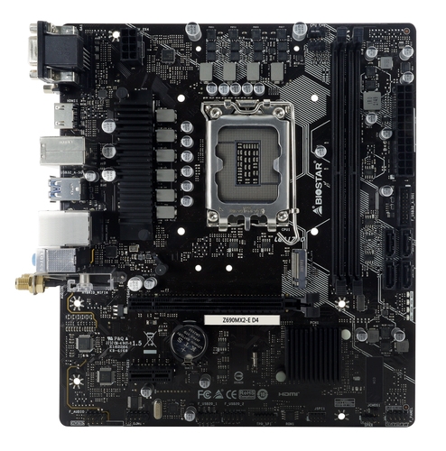 Biostar Z690MX2-E D4&comma; micro ATX LGA 1700 Mainboard&comma; 2x DDR4&comma; max&period; 64 GB&comma; 1x HDMI