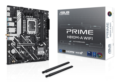 ASUS PRIME H810M-A WIFI&comma; micro ATX LGA 1851 &lpar;V1&rpar; Mainboard&comma; 2x DDR5&comma; max&period; 128 GB&comma; 1x HDMI&comma; 1x DisplayPort&comma; WiFi