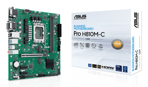 ASUS PRO H810M-C-CSM&comma; micro ATX LGA 1851 &lpar;V1&rpar; Mainboard&comma; 2x DDR5&comma; max&period; 128 GB&comma; 1x HDMI&comma; 1x DisplayPort&comma; 1x USB-C