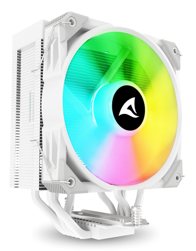 Sharkoon A50 RGB, weiß, CPU-Kühler, 159x720x120mm, 500-1800rpm, 121,55 m³/h, 2,9 mmH2O, 4-polig Sharkoon A50 RGB, weiß, CPU-Kühler, 159x720x120mm, 500-1800rpm, 121,55 m³/h, 2,9 mmH2O, 4-polig
